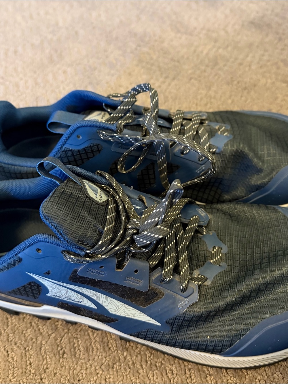Altra Navy Blue Trail Running Shoe with Light Logo Accent